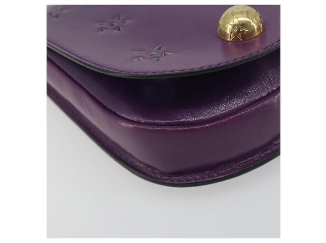 Céline CELINE Star Ball Chain Shoulder Bag Leather Purple Gold - vista 15