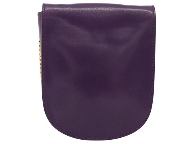 Céline CELINE Star Ball Chain Shoulder Bag Leather Purple Gold - vista 2