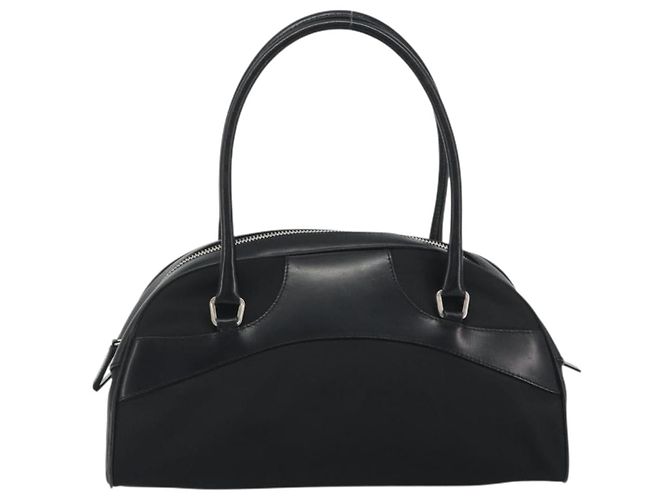 PRADA Handtasche Nylon Leder Schwarz Silber - Ansicht 13