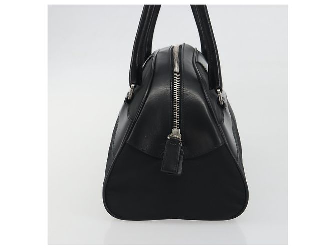 PRADA Handtasche Nylon Leder Schwarz Silber - Ansicht 4