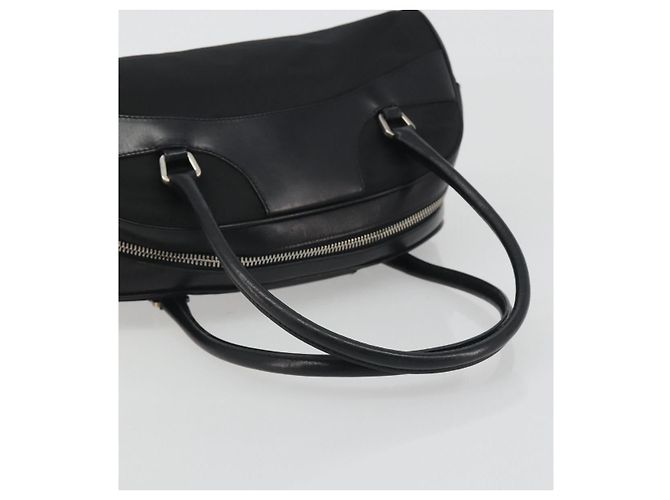 PRADA Handtasche Nylon Leder Schwarz Silber - Ansicht 7