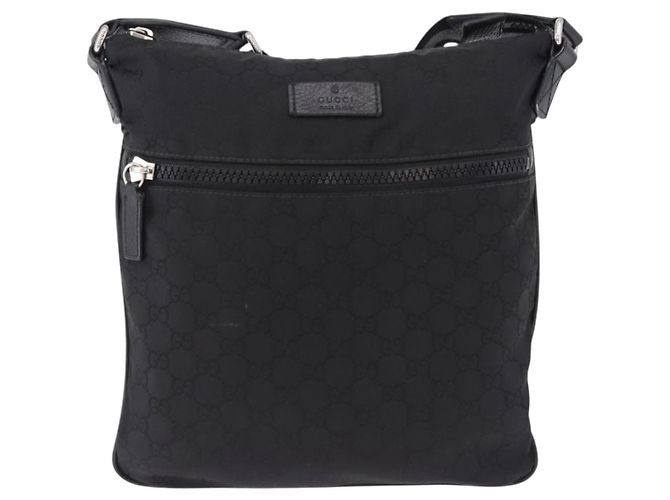 GUCCI GG Canvas Shoulder Bag Black Silver 509639 - vista 13