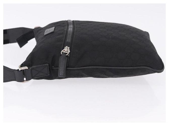 GUCCI GG Canvas Shoulder Bag Black Silver 509639 - vista 4