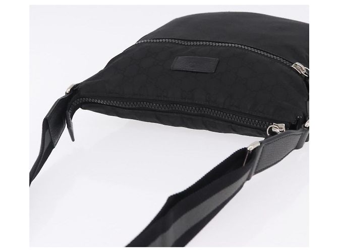 GUCCI GG Canvas Shoulder Bag Black Silver 509639 - vista 6