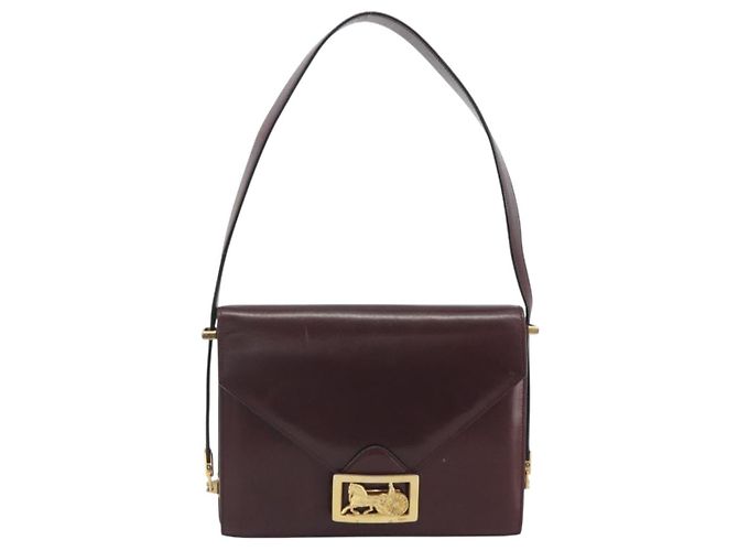 Céline CELINE Shoulder Bag Leather Bordeaux Gold - vista 13