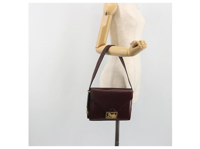 Céline CELINE Shoulder Bag Leather Bordeaux Gold - vista 25