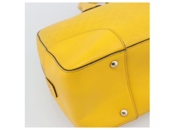 GUCCI Diamante Hand Bag Leather Yellow Silver 354332 - vista 14