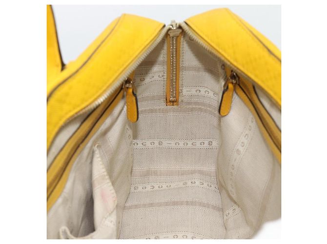 GUCCI Diamante Hand Bag Leather Yellow Silver 354332 - vista 17