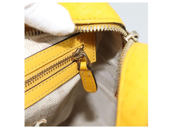 GUCCI Diamante Hand Bag Leather Yellow Silver 354332 - vista 19