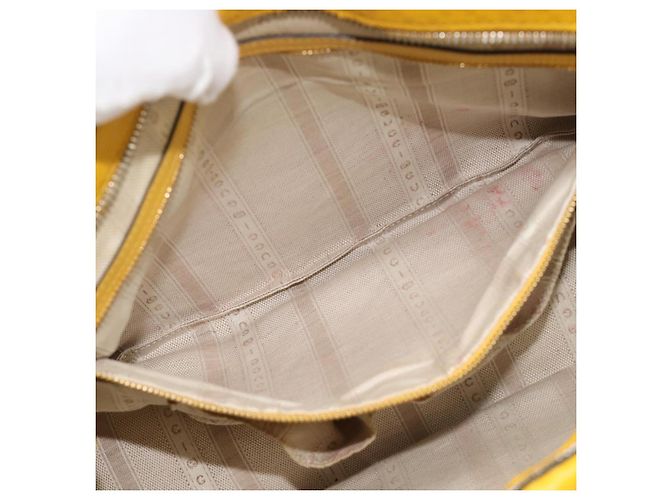 GUCCI Diamante Hand Bag Leather Yellow Silver 354332 - vista 20