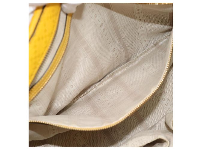 GUCCI Diamante Hand Bag Leather Yellow Silver 354332 - vista 22
