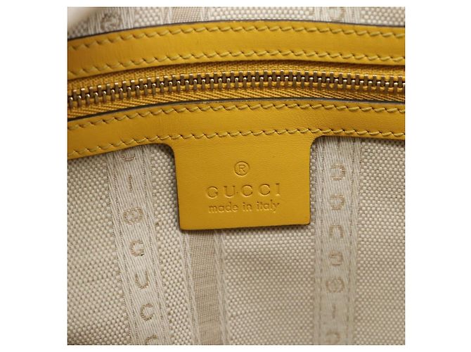 GUCCI Diamante Hand Bag Leather Yellow Silver 354332 - vista 23