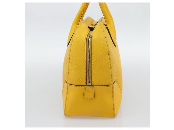 GUCCI Diamante Hand Bag Leather Yellow Silver 354332 - vista 3