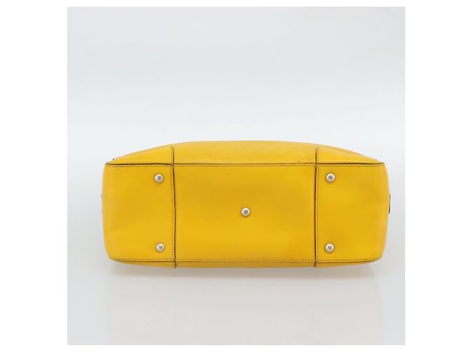 GUCCI Diamante Hand Bag Leather Yellow Silver 354332 - vista 5