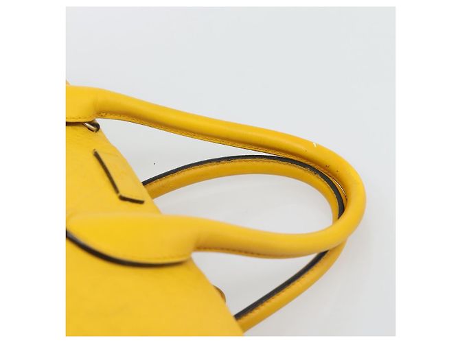 GUCCI Diamante Hand Bag Leather Yellow Silver 354332 - vista 8