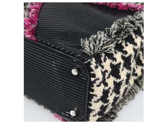 Christian Dior Diorissimo Hand Bag Canvas Black White - vista 15