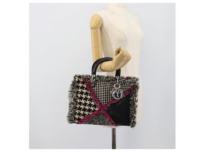 Christian Dior Diorissimo Hand Bag Canvas Black White - vista 20