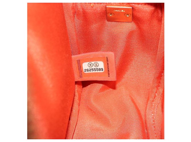 CHANEL Matelasse Chain Shoulder Bag Lamb Skin Orange Gold CC - vista 11