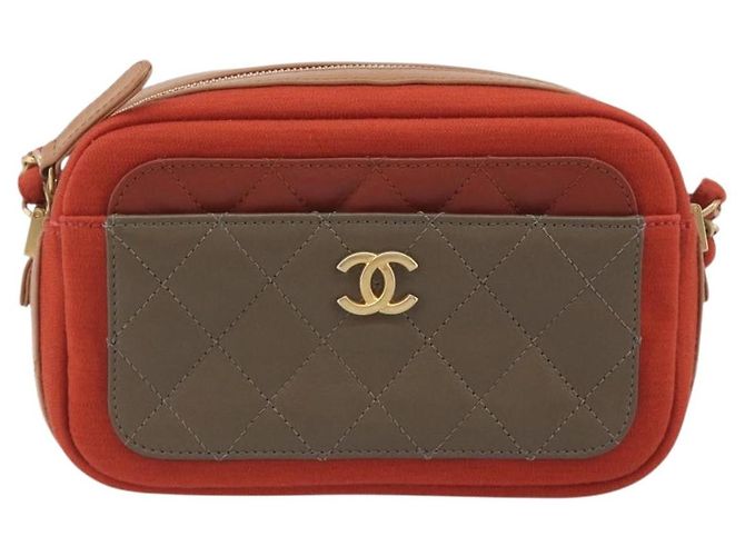 CHANEL Matelasse Chain Shoulder Bag Lamb Skin Orange Gold CC - vista 13