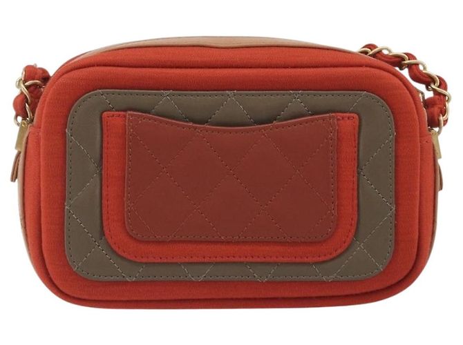 CHANEL Matelasse Chain Shoulder Bag Lamb Skin Orange Gold CC - vista 2