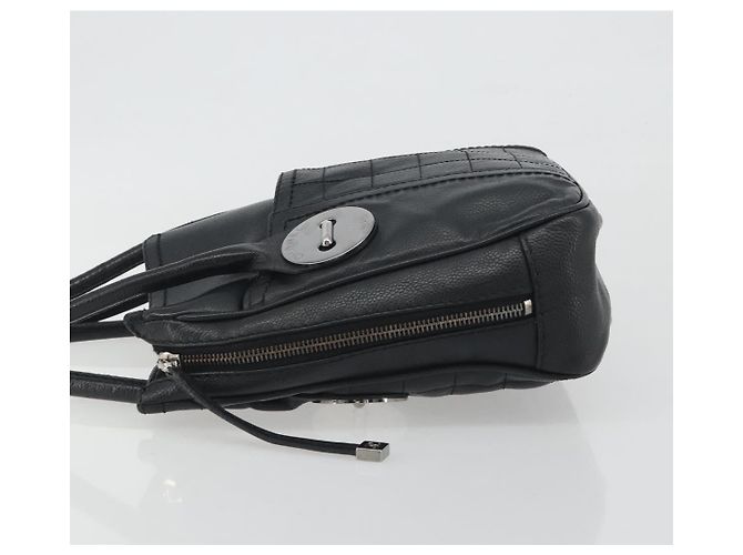 CHANEL Choco Bar Line Hand Bag Leather Black Silver CC - vista 4