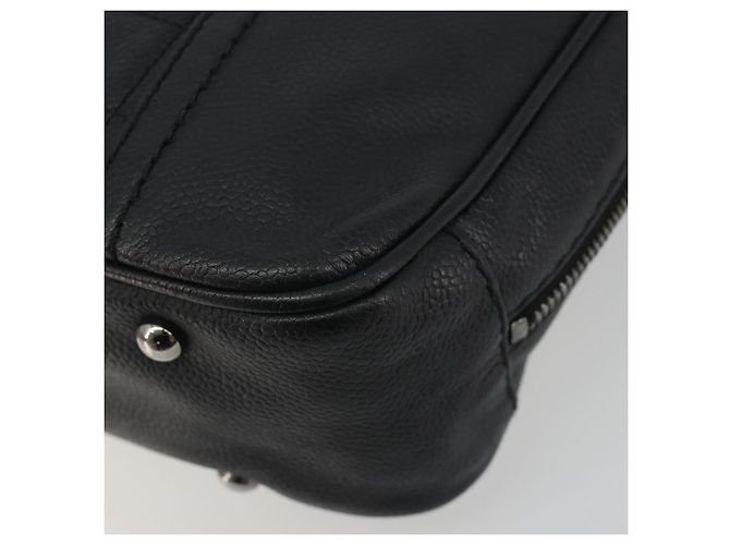 CHANEL Choco Bar Line Hand Bag Leather Black Silver CC - vista 8