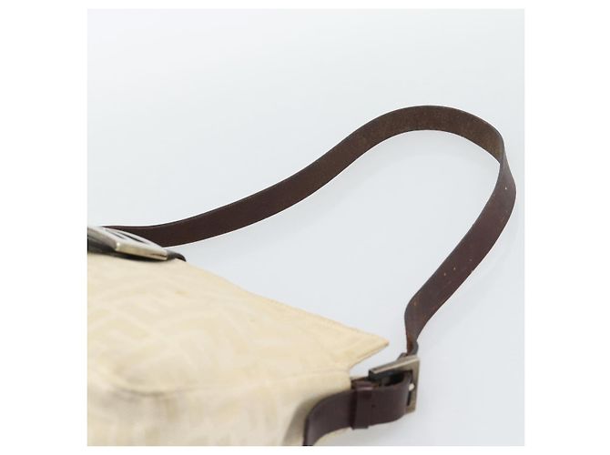 FENDI Zucca Canvas Mamma Baguette Shoulder Bag Ivory Silver - vista 14