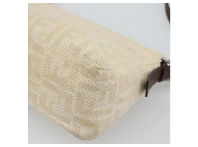FENDI Zucca Canvas Mamma Baguette Shoulder Bag Ivory Silver - vista 16