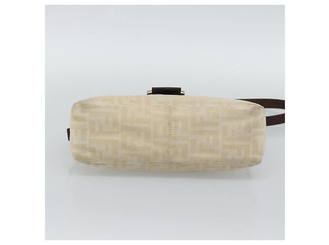 FENDI Zucca Canvas Mamma Baguette Shoulder Bag Ivory Silver - vista 5