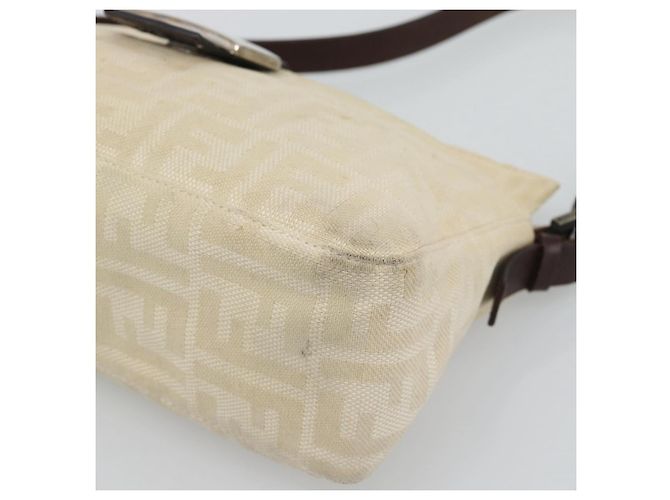 FENDI Zucca Canvas Mamma Baguette Shoulder Bag Ivory Silver - vista 8