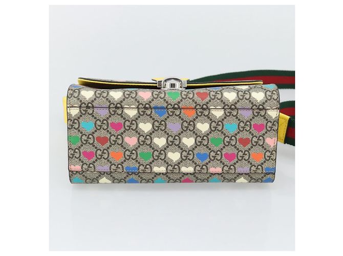 GUCCI GG Supreme Shoulder Bag PVC 2way Beige Silver 525515 - vista 11