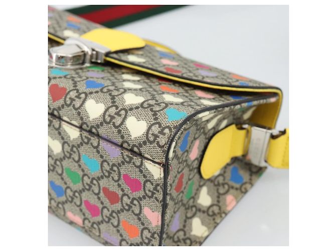 GUCCI GG Supreme Shoulder Bag PVC 2way Beige Silver 525515 - vista 12