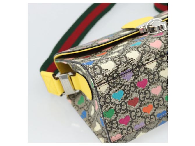 GUCCI GG Supreme Shoulder Bag PVC 2way Beige Silver 525515 - vista 13