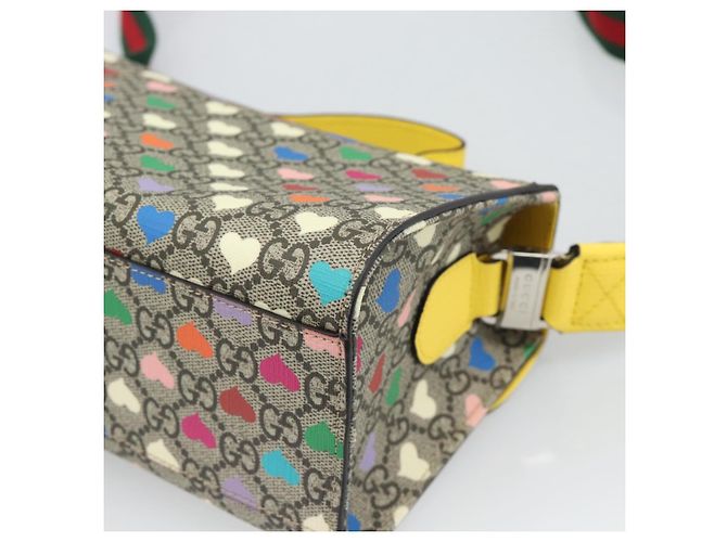 GUCCI GG Supreme Shoulder Bag PVC 2way Beige Silver 525515 - vista 14