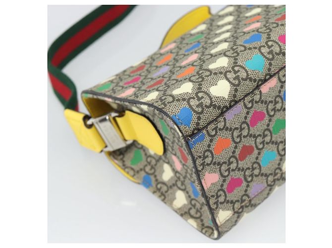 GUCCI GG Supreme Shoulder Bag PVC 2way Beige Silver 525515 - vista 15