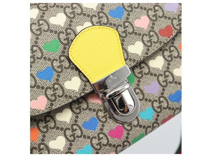 GUCCI GG Supreme Shoulder Bag PVC 2way Beige Silver 525515 - vista 16