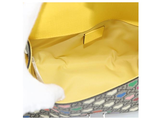 GUCCI GG Supreme Shoulder Bag PVC 2way Beige Silver 525515 - vista 18
