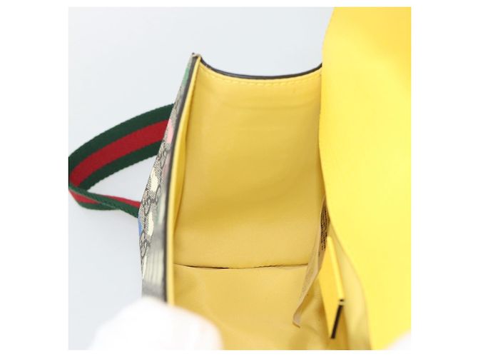 GUCCI GG Supreme Shoulder Bag PVC 2way Beige Silver 525515 - vista 20