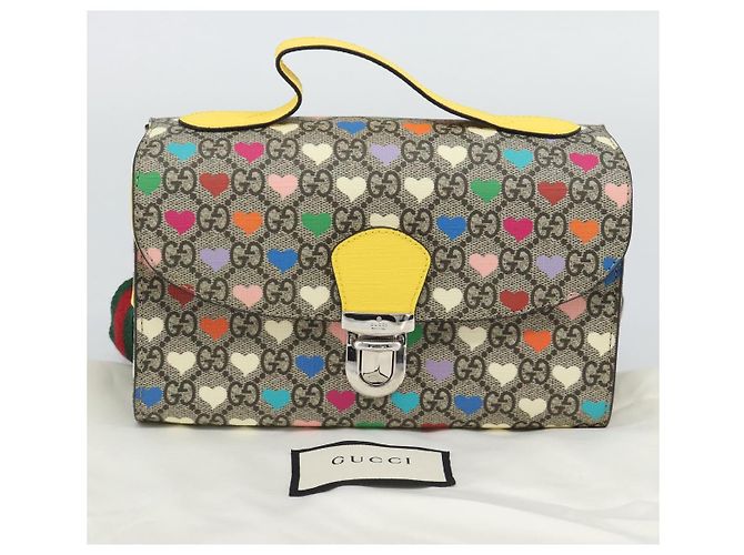 GUCCI GG Supreme Shoulder Bag PVC 2way Beige Silver 525515 - vista 22