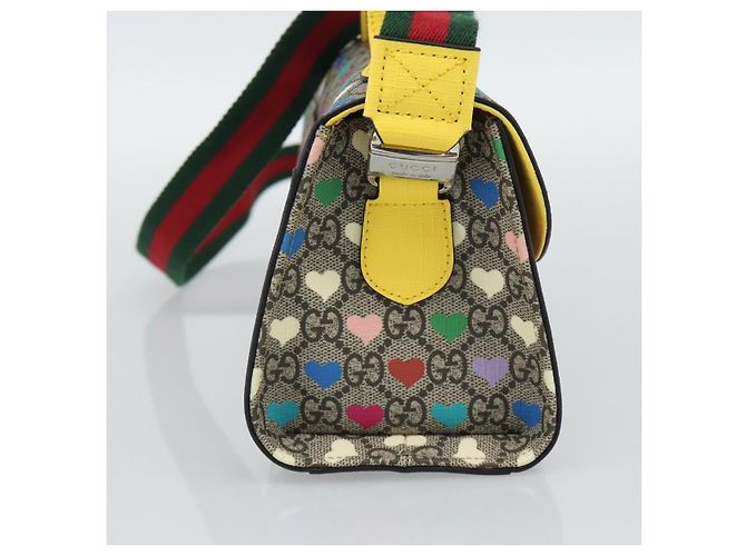 GUCCI GG Supreme Shoulder Bag PVC 2way Beige Silver 525515 - vista 4