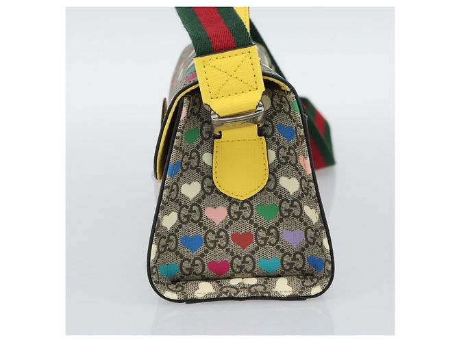 GUCCI GG Supreme Shoulder Bag PVC 2way Beige Silver 525515 - vista 5