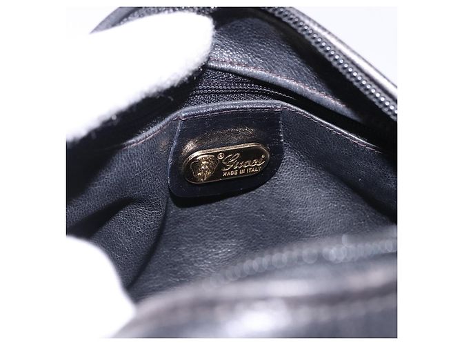 GUCCI Shoulder Bag Leather Black Gold 007 115 5770 - vista 18