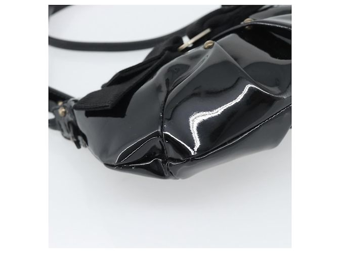 Salvatore Ferragamo Vala Shoulder Bag Patent Black Silver - vista 14