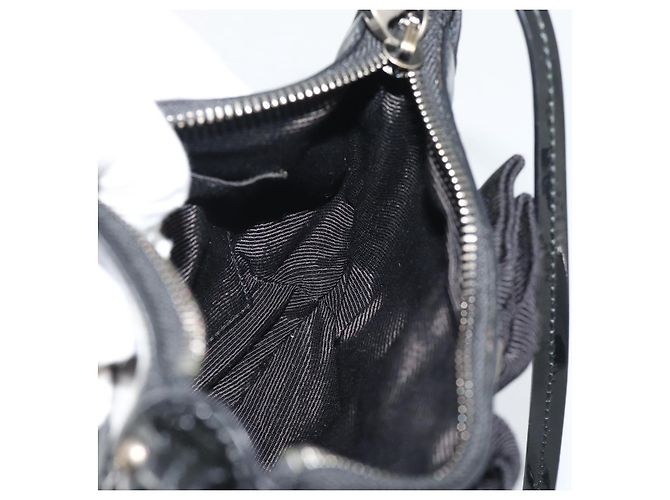Salvatore Ferragamo Vala Shoulder Bag Patent Black Silver - vista 19
