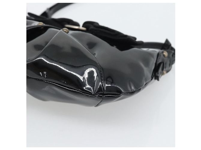 Salvatore Ferragamo Vala Shoulder Bag Patent Black Silver - vista 9