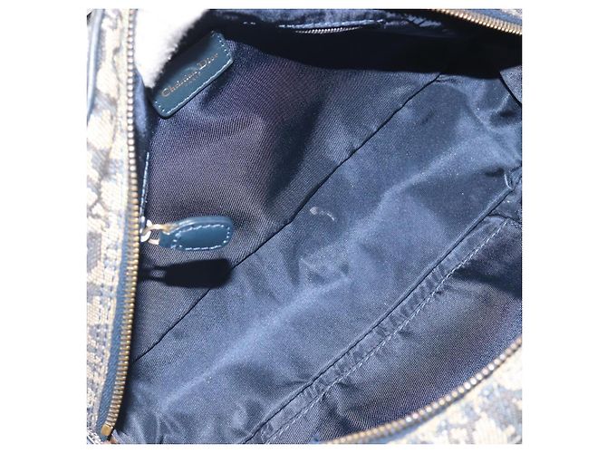Christian Dior Trotter Canvas Double saddle Hand Bag Navy Gold - vista 10