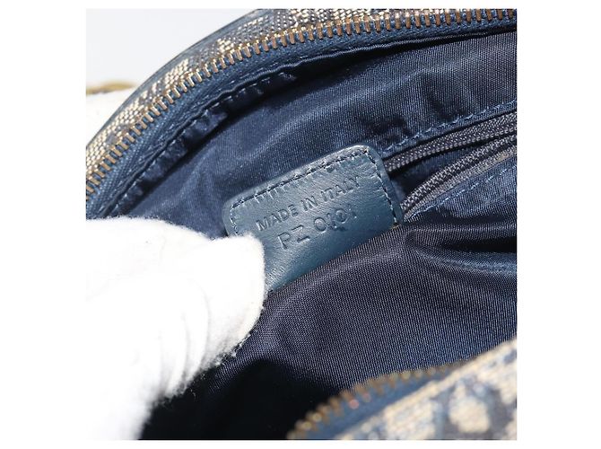 Christian Dior Trotter Canvas Double saddle Hand Bag Navy Gold - vista 11
