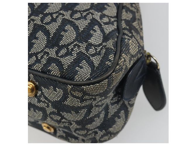 Christian Dior Trotter Canvas Double saddle Hand Bag Navy Gold - vista 16