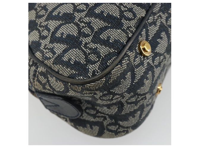 Christian Dior Trotter Canvas Double saddle Hand Bag Navy Gold - vista 17