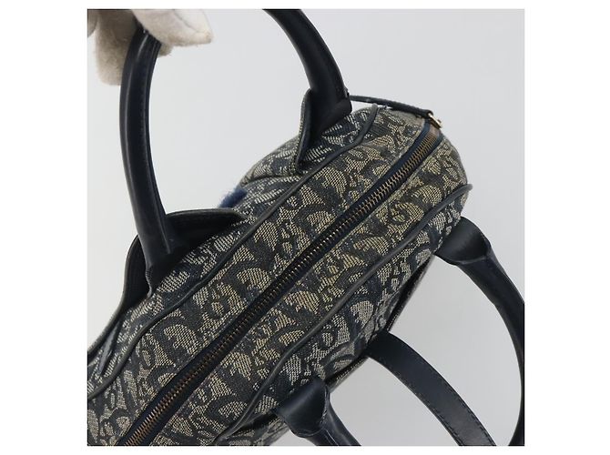 Christian Dior Trotter Canvas Double saddle Hand Bag Navy Gold - vista 19